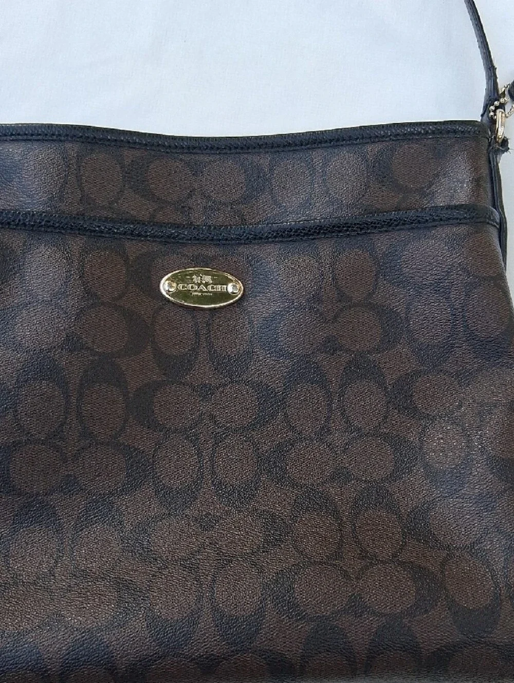 Coach Brown Signature Monogram Crossbody Bag